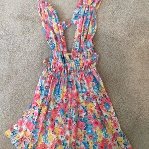 Vibrant Floral Backless Dress